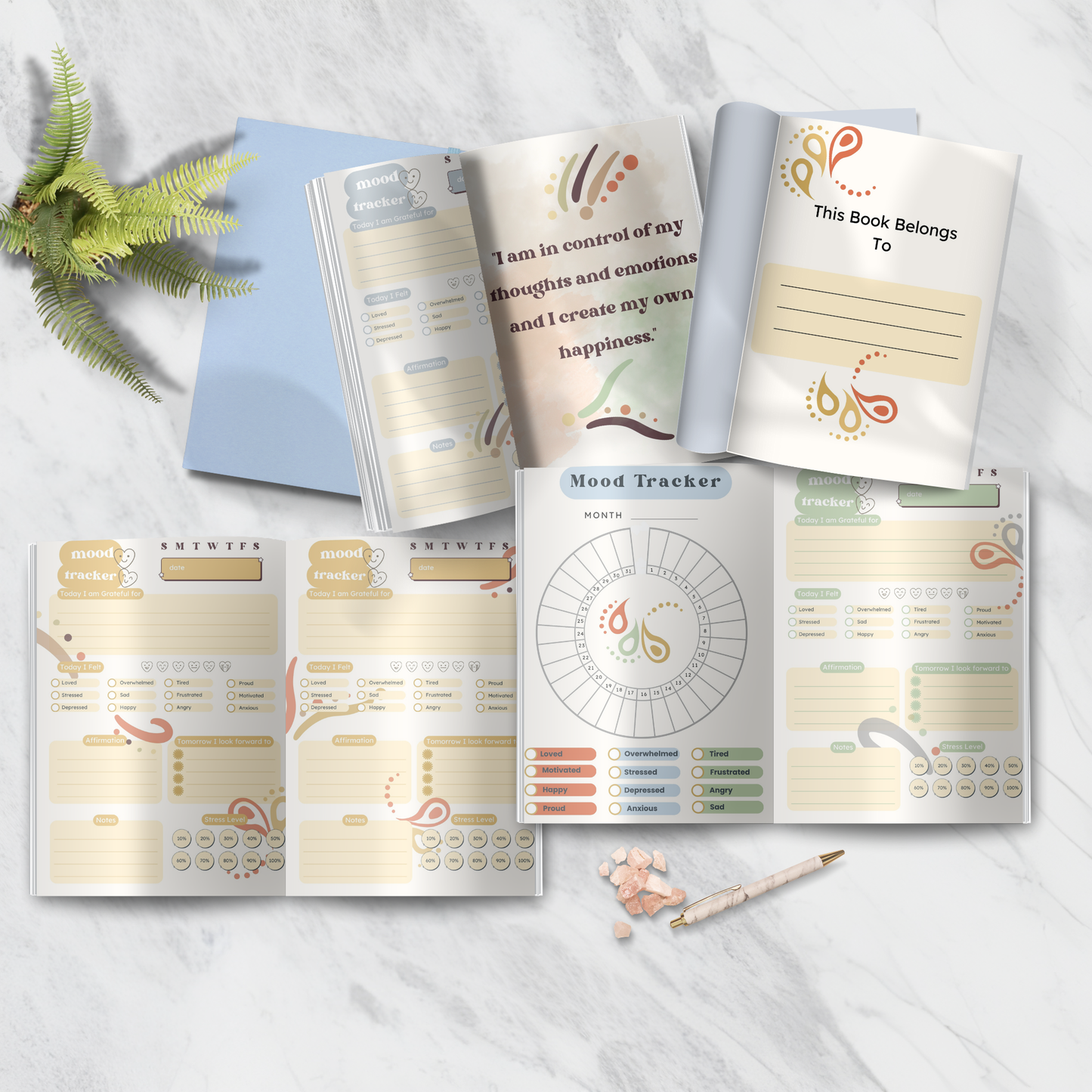 Mood tracker Journal- Daily/Monthly Digital Download -Printable
