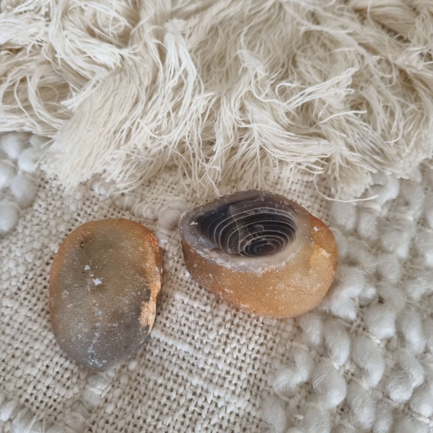 Botswana Agate Pair – Gentle Layered Beauty from Africa
