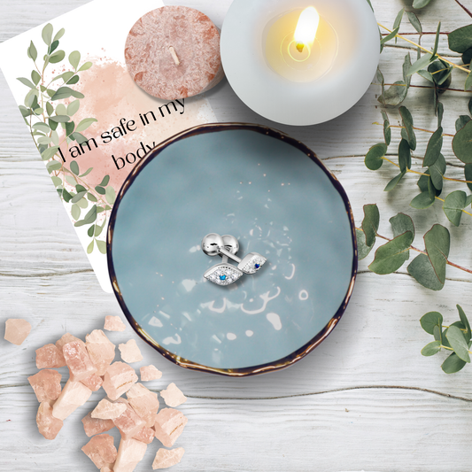 Evil eye stud earrings -Silver