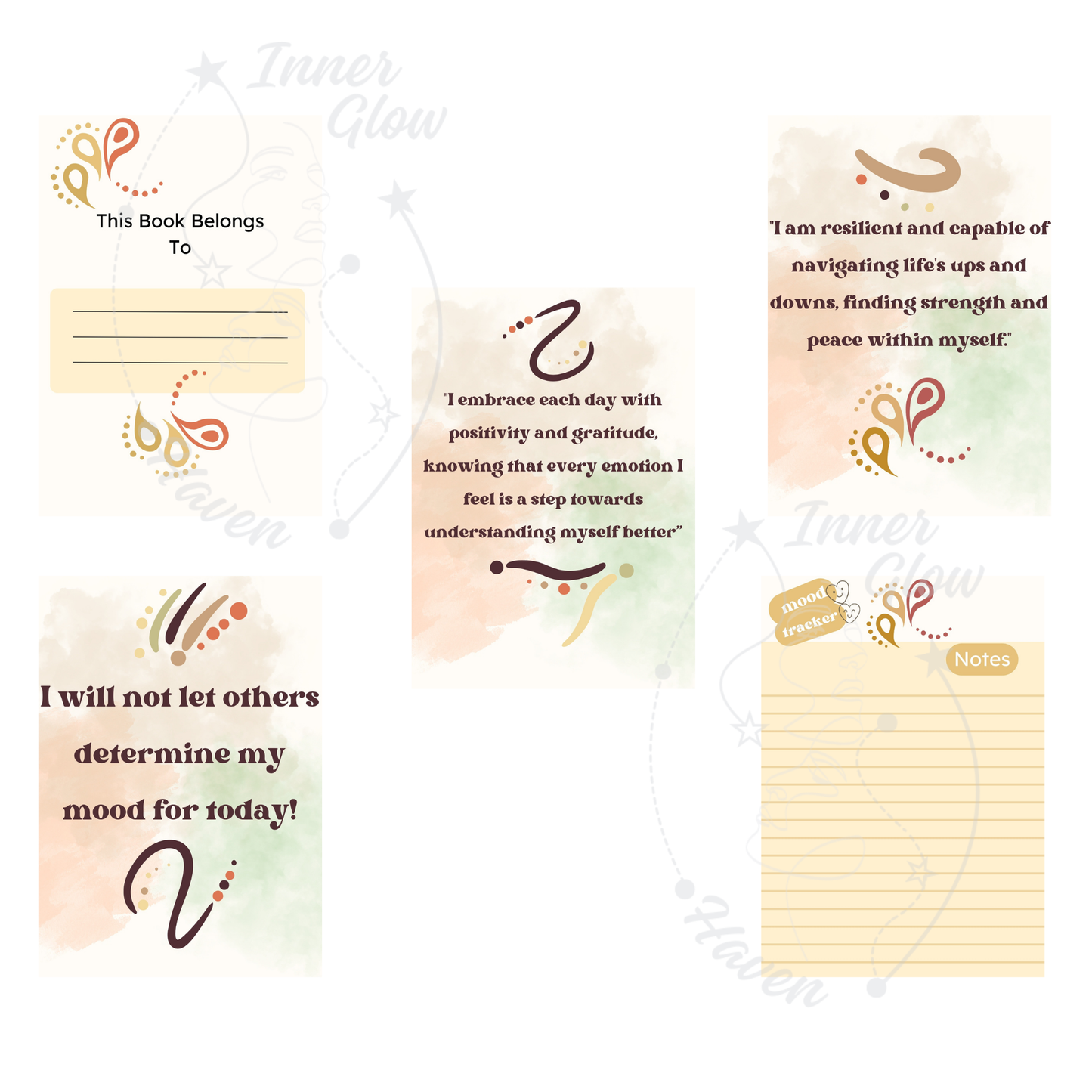 Mood tracker Journal- Daily/Monthly Digital Download -Printable