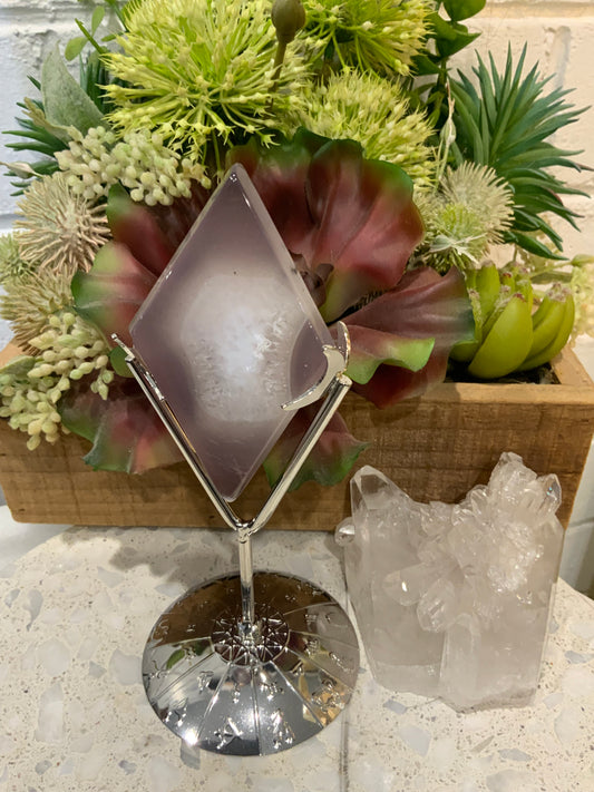 Diamond Agate Druzy + Stand