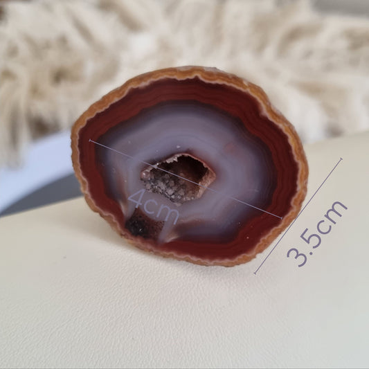 Brown Geode Agate – Polished Slice from Agate Creek, QLD Sizing