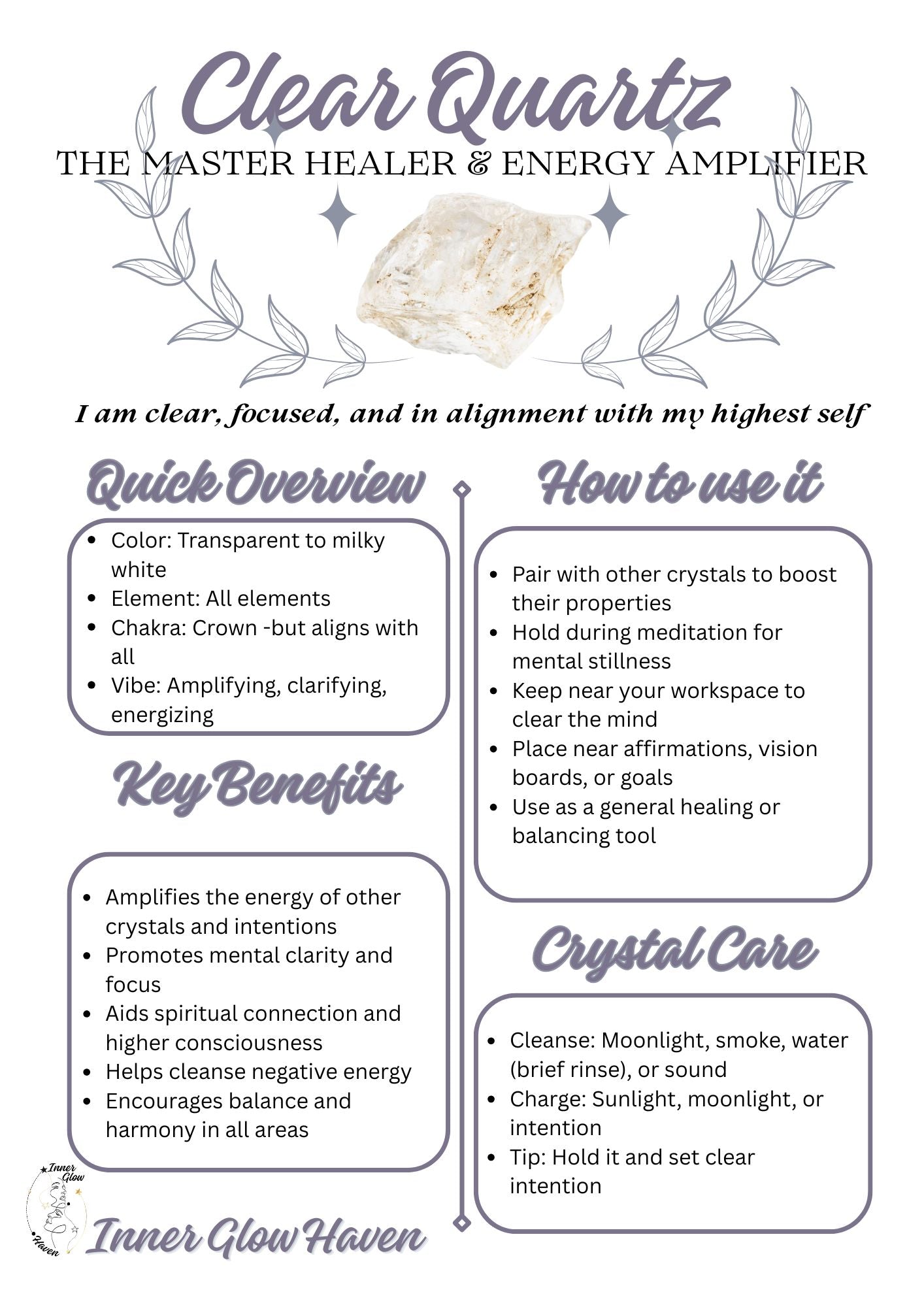 Crystal Guides - Free Digital Download -Printable
