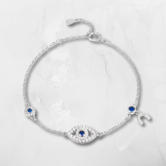 Evil Eye & Horseshoe Moon Bracelet