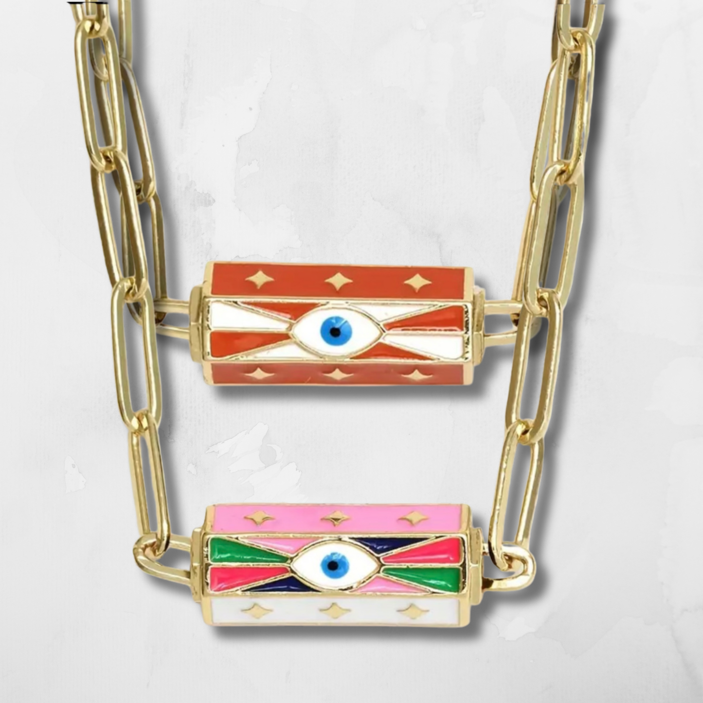 Resin Barrel Evil Eye Necklaces – Bold Color, Powerful Protection