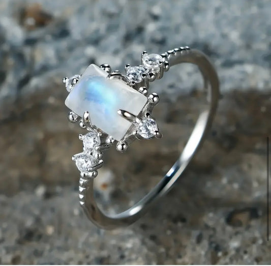Silver Moonstone Ring