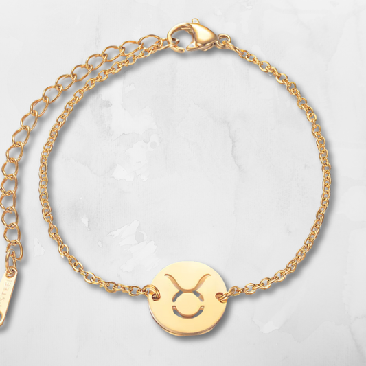 Taurus zodiac gold bracelet