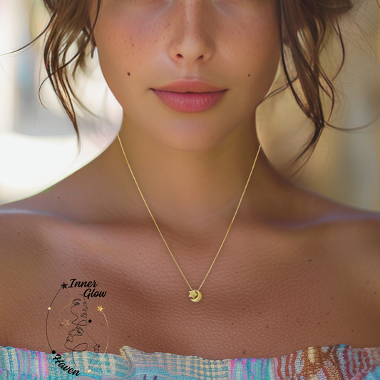 Shine like the stars with our Mini Celestial Pendant Necklace in a radiant 14K gold-plated finish. Suspended from a fine, delicate box chain, this timeless piece captures the quiet magic of the cosmos—perfect for layering or wearing solo as a meaningful everyday accessory.
Whether you're dressing for day or night, this celestial charm serves as a subtle reminder to stay connected to the universe and your inner light.