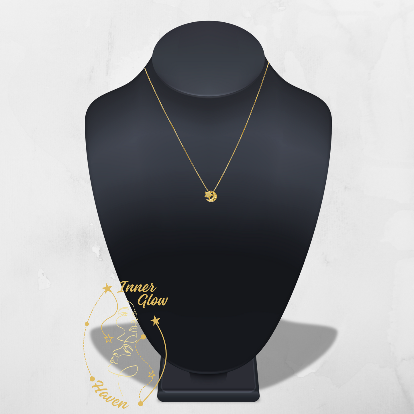 dainty gold layering necklace, minimalist celestial necklace