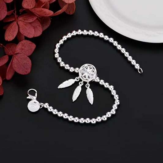 Sterling Silver Dream Catcher Bracelet – 20cm of Symbolic Elegance