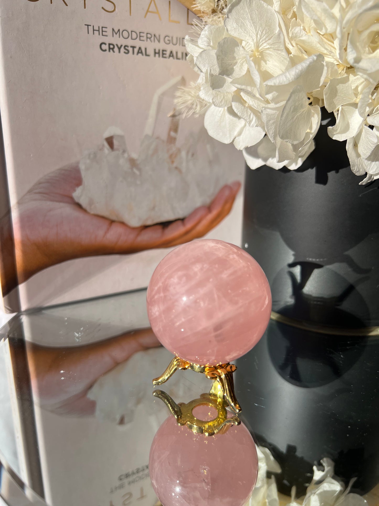 Rose Quartz Sphere with stand - The Stone of Unconditional Love & Healing