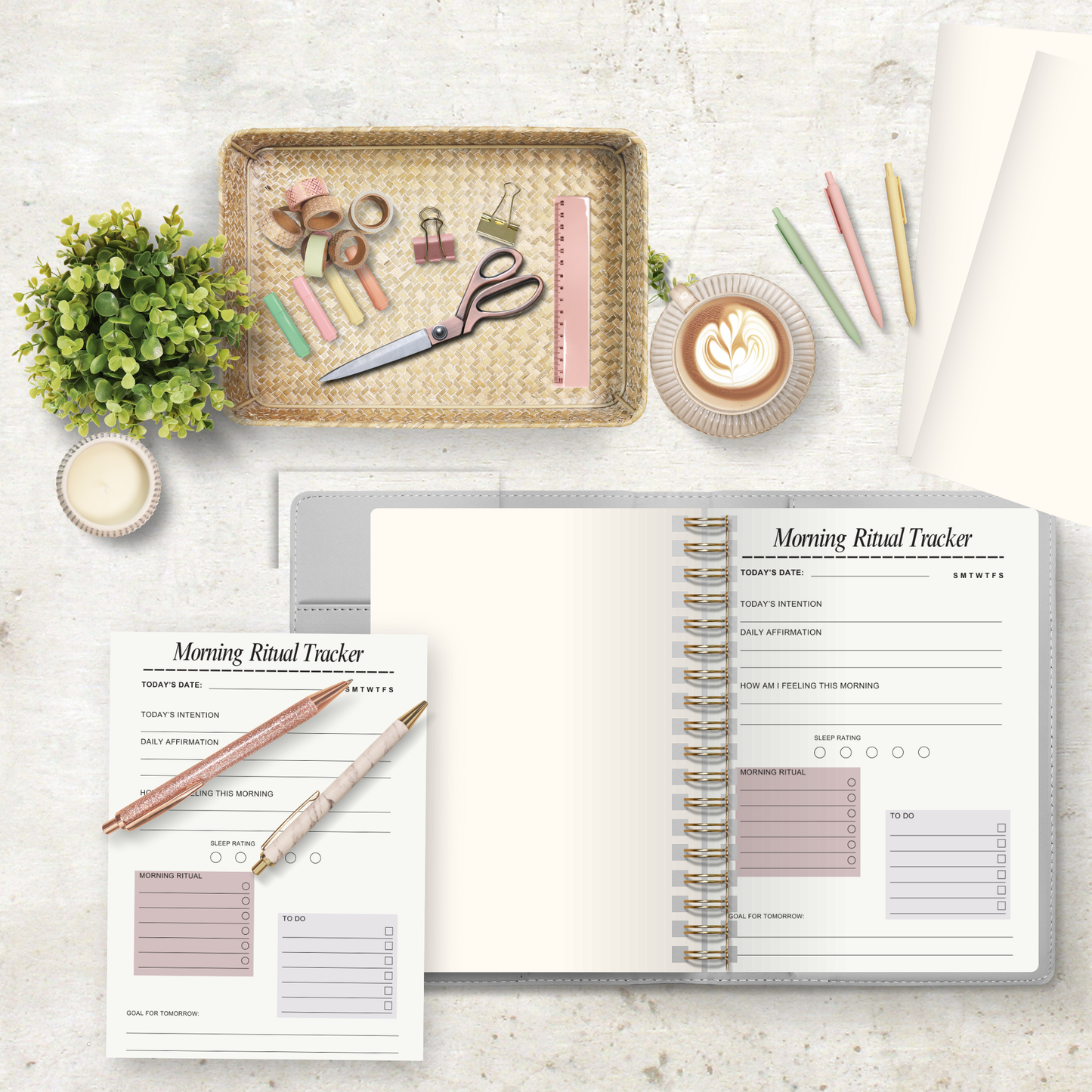 mock up of monring ritual planner