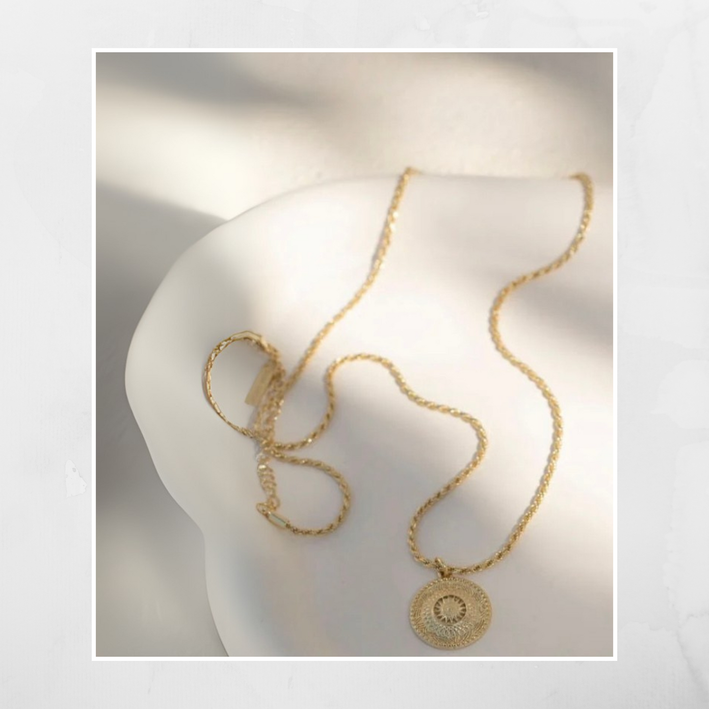 sterling silver gold necklace, coastal style necklace