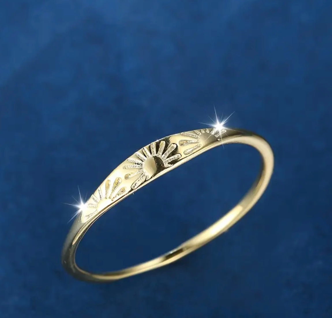 Gold Sunrise Ring – 18K Gold Plated over 925 Sterling Silver