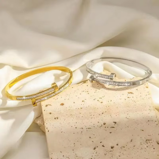 Waterproof Detail Bangles – Minimalist Stainless Steel in Gold & Silver
