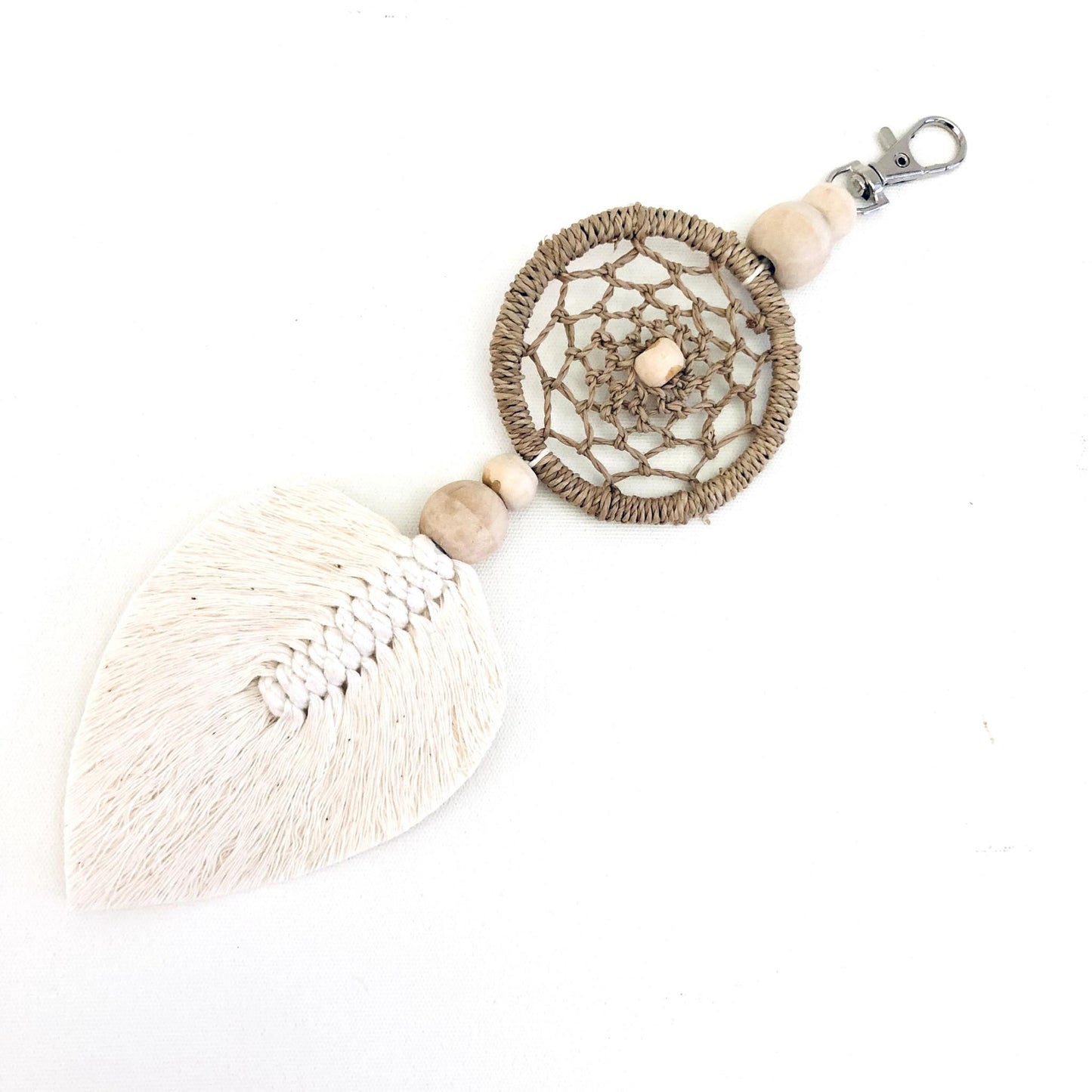 Dream catcher leaf keychain