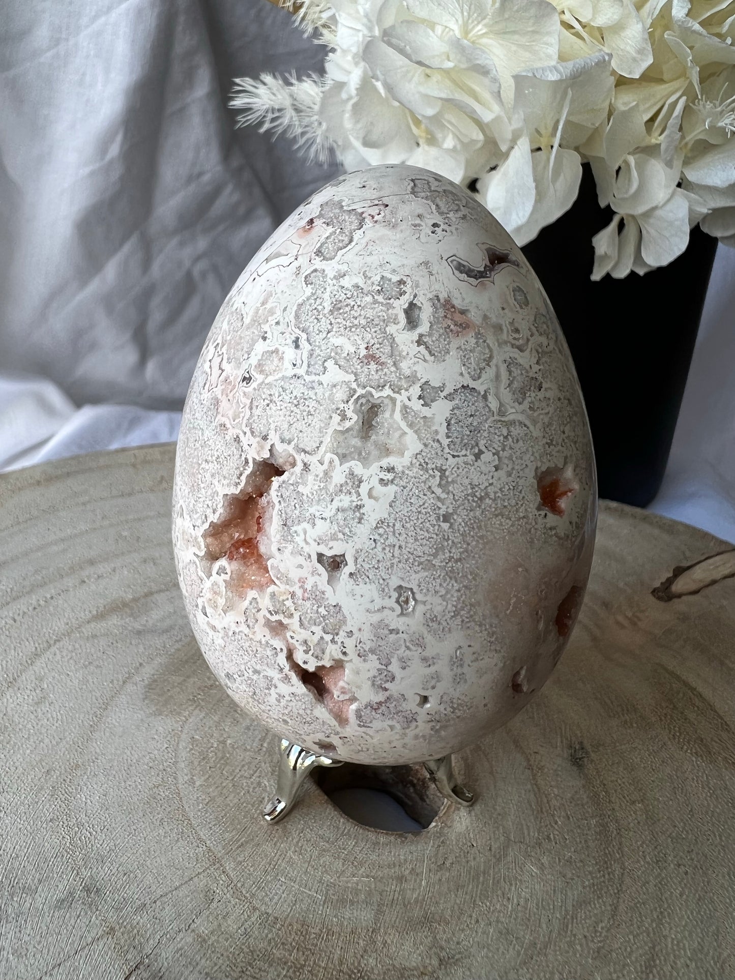 Pink Crazy Lace Eggs with stand - The Laughter Stone of Joy & Positivity ✨😊