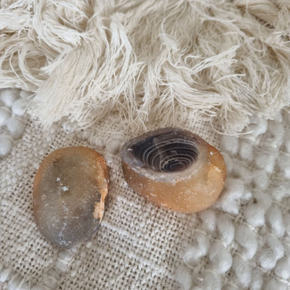 Botswana Agate Pair – Gentle Layered Beauty from Africa
