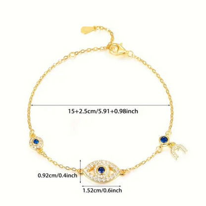 Eye + U shape symbol  bracelet
