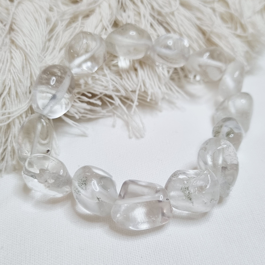 Clear Quartz Natural Stone Bracelet – Raw Energy, Clarity & Healing Power