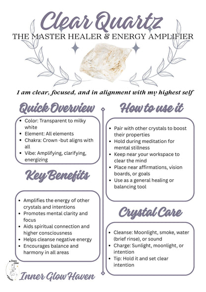 Crystal Guides - Free Digital Download -Printable