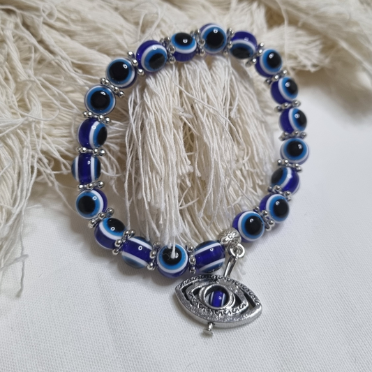 Evil Eye Tumblestone Bracelet with Charm – Style, Protection & Positive Energy