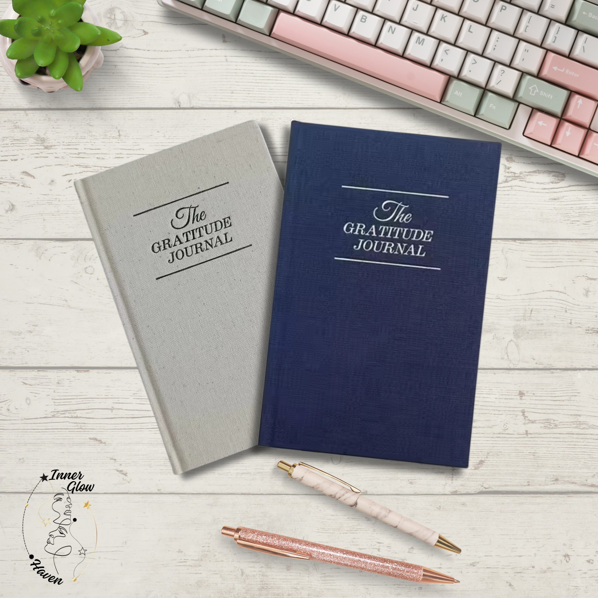 Cultivate a heart full of gratitude with our Gratitude Journal, thoughtfully designed to help you slow down, savor life’s simple moments, and build a more joyful mindset. Wrapped in a timeless linen cover in elegant navy and natural tones, this journal feels as beautiful as it is meaningful.
