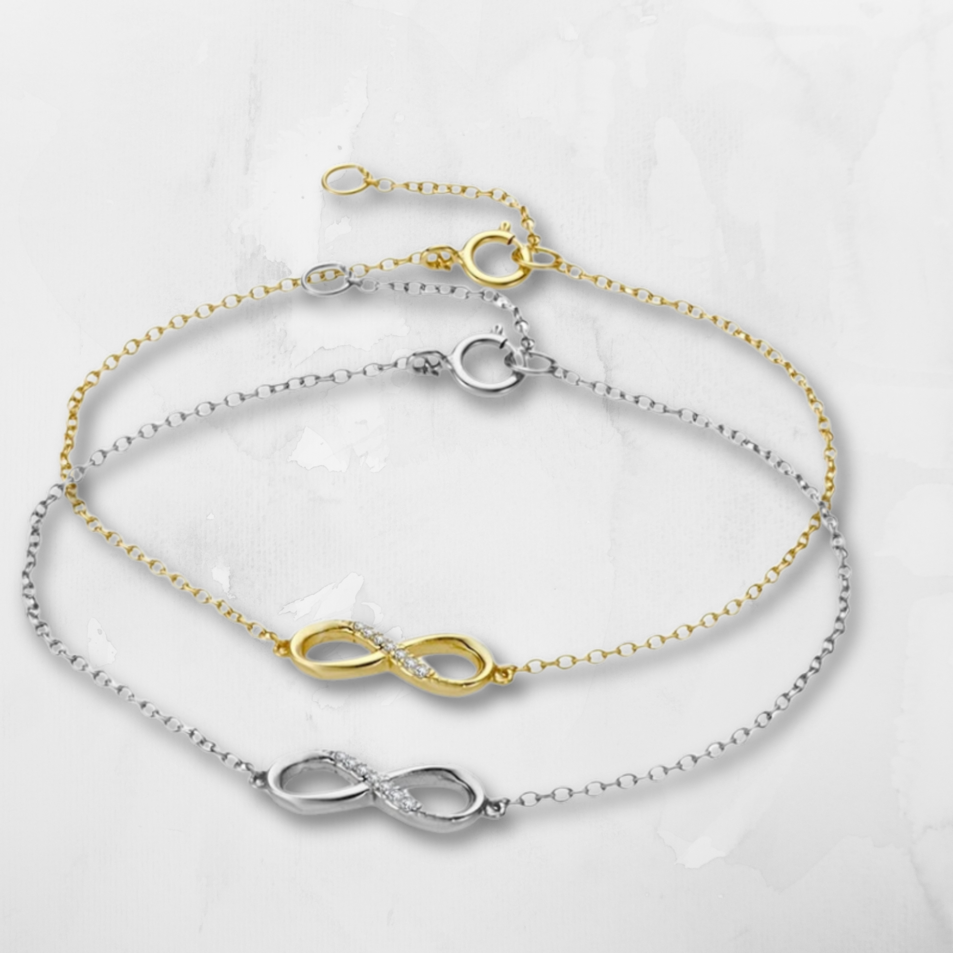 Infinity Bracelet – Sterling Silver with CZ Sparkle