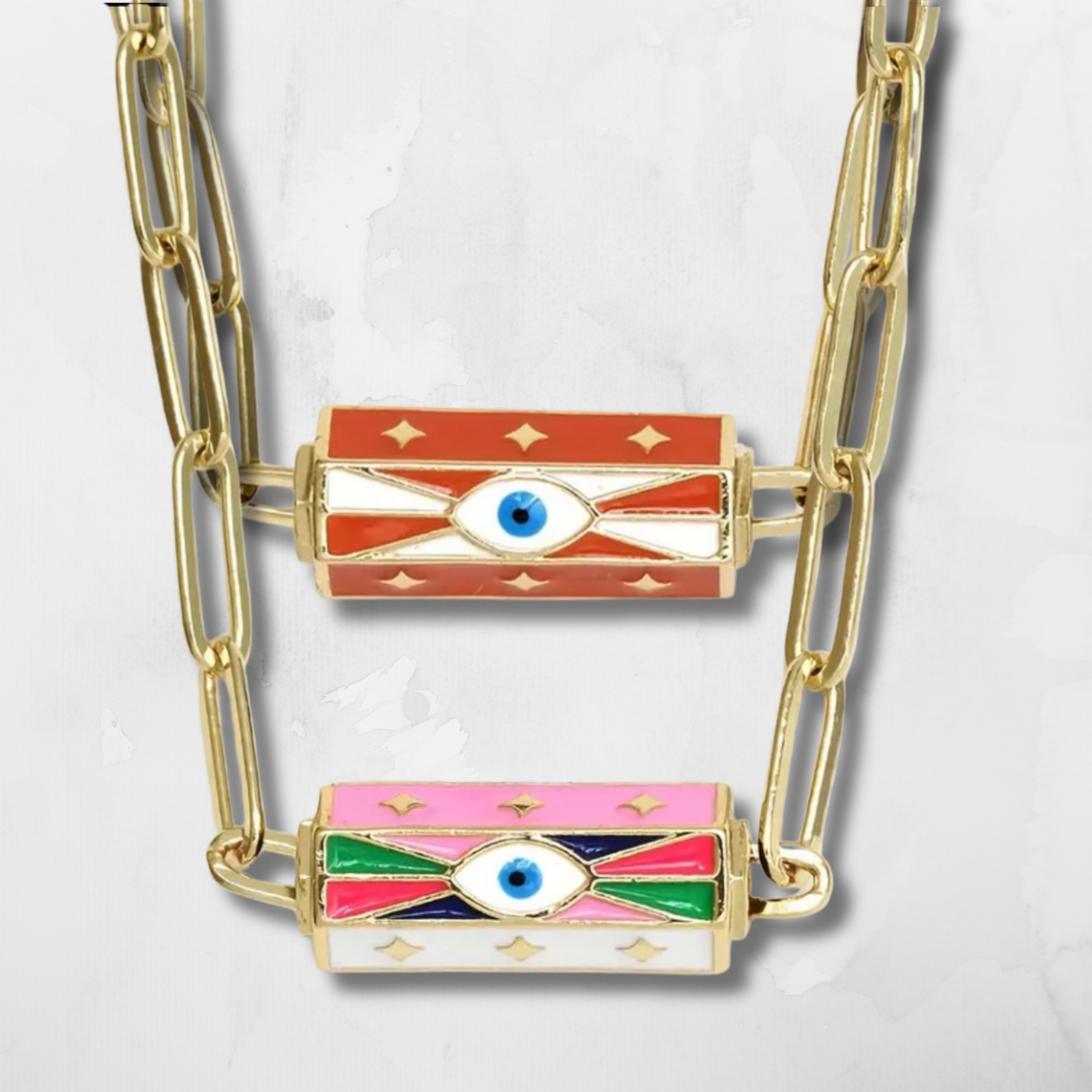 Resin Barrel Evil Eye Necklaces – Bold Color, Powerful Protection