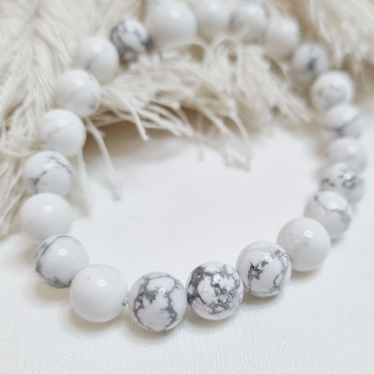 White Howlite Tumblestone Bracelet – Calm, Patience & Peaceful Focus