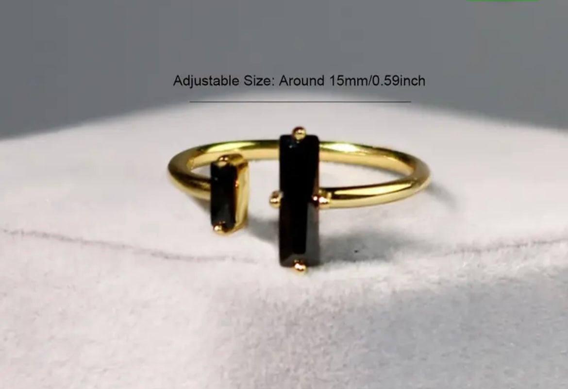 Material: 18K Gold Plated
Stone: Natural Black Obsidian
Style: Adjustable ring with spiritual symbolism
Features: Hypoallergenic and tarnish-resistant