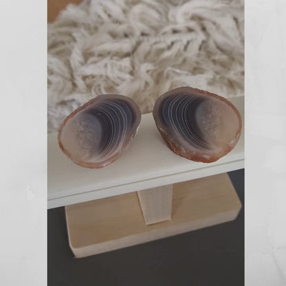 Botswana Agate Pair – Gentle Layered Beauty from Africa