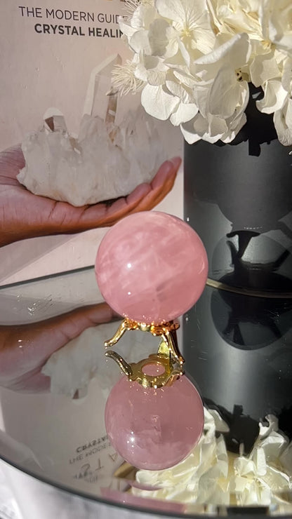 Rose Quartz Sphere with stand - The Stone of Unconditional Love & Healing