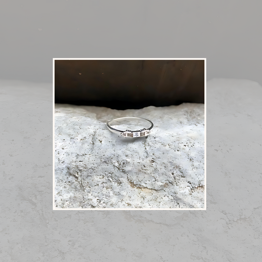 silver stack ring, cz stacking ring
