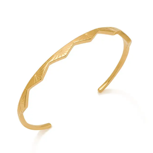 Rising Sun Statement Cuff – Handcrafted 14K Gold Vermeil